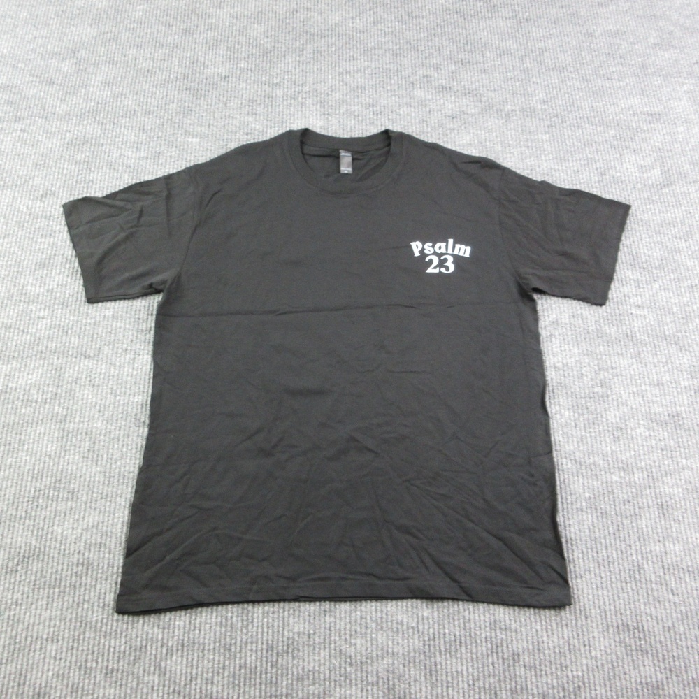 Psalm 23 Shirt Mens XL Black Cotton Crew Neck No Fear Back Graphic Tee